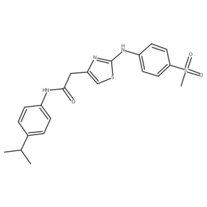2-{2-[(4-methanesulfonylphenyl)amino]-1,3-thiazol-4-yl}-N-[4-(propan-2-yl)phenyl]acetamide结构式
