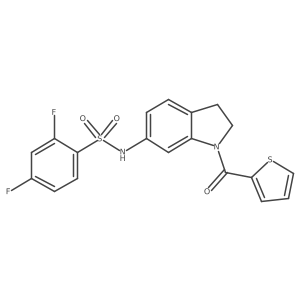 2,4-difluoro-N-(1-(thiophene-2-carbonyl)indolin-6-yl)benzenesulfonamide结构式