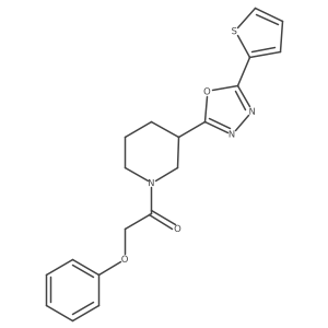 2-Phenoxy-1-(3-(5-(thiophen-2-yl)-1,3,4-oxadiazol-2-yl)piperidin-1-yl)ethanone Structure