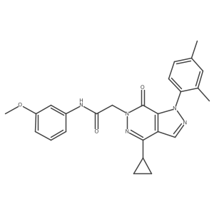 2-(4-cyclopropyl-1-(2,4-dimethylphenyl)-7-oxo-1H-pyrazolo[3,4-d]pyridazin-6(7H)-yl)-N-(3-methoxyphenyl)acetamide结构式