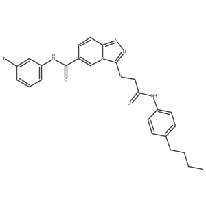 3-({[(4-butylphenyl)carbamoyl]methyl}sulfanyl)-N-(3-fluorophenyl)-[1,2,4]triazolo[4,3-a]pyridine-6-carboxamide结构式