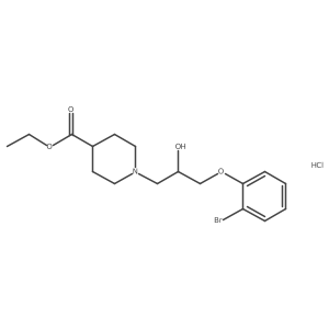 Ethyl 1-(3-(2-bromophenoxy)-2-hydroxypropyl)piperidine-4-carboxylate hydrochloride Structure