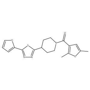 (2,5-Dimethylfuran-3-yl)(4-(5-(furan-2-yl)-1,3,4-thiadiazol-2-yl)piperidin-1-yl)methanone Structure