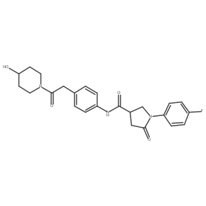 1-(4-fluorophenyl)-N-(4-(2-(4-hydroxypiperidin-1-yl)-2-oxoethyl)phenyl)-5-oxopyrrolidine-3-carboxamide Structure
