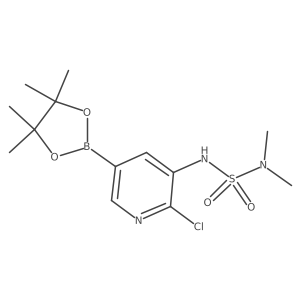 N-(2-chloro-5-(4,4,5,5-tetramethyl-1,3,2-dioxaborolan-2-yl)pyridin-3-yl)dimethylaminosulfonamide结构式