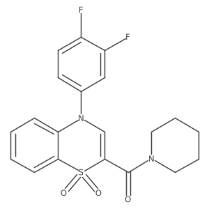 [4-(3,4-difluorophenyl)-1,1-dioxido-4H-1,4-benzothiazin-2-yl](piperidin-1-yl)methanone结构式