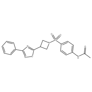 N-(4-((3-(3-phenyl-1,2,4-oxadiazol-5-yl)azetidin-1-yl)sulfonyl)phenyl)acetamide结构式
