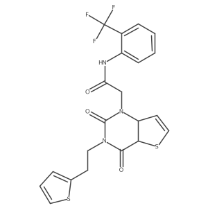 2-[2,4-dioxo-3-(2-thiophen-2-ylethyl)-4a,7a-dihydrothieno[3,2-d]pyrimidin-1-yl]-N-[2-(trifluoromethyl)phenyl]acetamide结构式