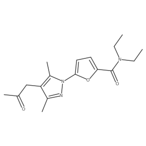 5-[3,5-dimethyl-4-(2-oxopropyl)-1H-pyrazol-1-yl]-N,N-diethyl-2-furamide Structure
