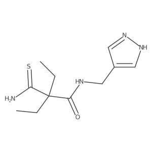 Butanamide, 2-(aminothioxomethyl)-2-ethyl-N-(1H-pyrazol-4-ylmethyl)-结构式