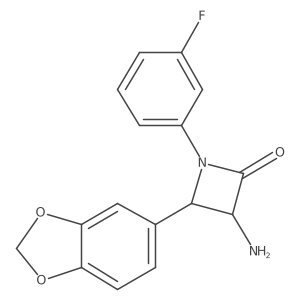 3-Amino-4-(benzo[d][1,3]dioxol-5-yl)-1-(3-fluorophenyl)azetidin-2-one结构式