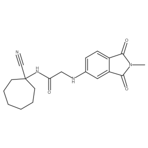 CN1C(=O)c2ccc(NCC(=O)NC3(C#N)CCCCCC3)cc2C1=O结构式