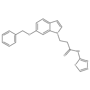 3-(6-(benzyloxy)-1H-indol-1-yl)-N-(1,3,4-thiadiazol-2-yl)propanamide结构式
