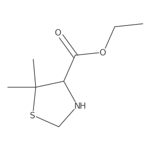 5,5-Dimethyl-4-thiazolidinecarboxylic acid ethyl ester结构式