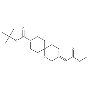 Tert-butyl 3-(2-methoxy-2-oxoethylidene)-1-oxa-9-azaspiro[5.5]undecane-9-carboxylate Structure
