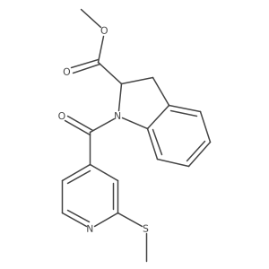methyl 1-[2-(methylsulfanyl)pyridine-4-carbonyl]-2,3-dihydro-1H-indole-2-carboxylate Structure