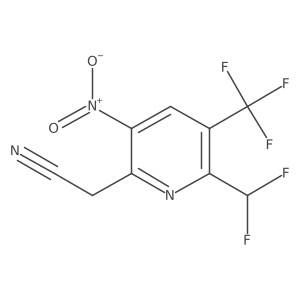 2-(Difluoromethyl)-5-nitro-3-(trifluoromethyl)pyridine-6-acetonitrile结构式