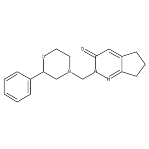 2-[(2-phenylmorpholin-4-yl)methyl]-2,5,6,7-tetrahydro-3H-cyclopenta[c]pyridazin-3-one结构式