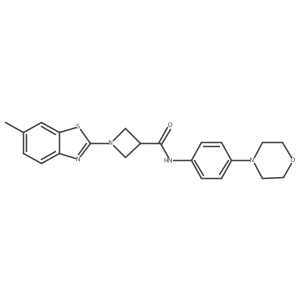 1-(6-methylbenzo[d]thiazol-2-yl)-N-(4-morpholinophenyl)azetidine-3-carboxamide结构式