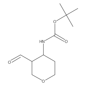 tert-Butyl ((3S,4S)-3-formyltetrahydro-2H-pyran-4-yl)carbamate Structure