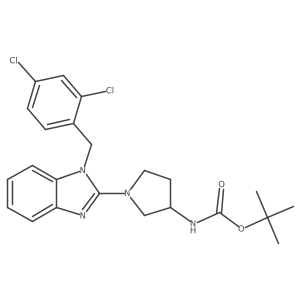tert-butyl (1-(1-(2,4-dichlorobenzyl)-1H-benzo[d]imidazol-2-yl)pyrrolidin-3-yl)carbamate Structure