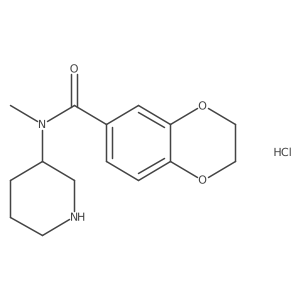(S)-N-methyl-N-(piperidin-3-yl)-2,3-dihydrobenzo[b][1,4]dioxine-6-carboxamide hydrochloride结构式