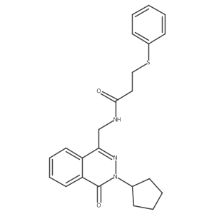 N-((3-cyclopentyl-4-oxo-3,4-dihydrophthalazin-1-yl)methyl)-3-(phenylthio)propanamide结构式