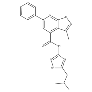 3-methyl-N-[3-(2-methylpropyl)-1H-1,2,4-triazol-5-yl]-6-phenyl[1,2]oxazolo[5,4-b]pyridine-4-carboxamide Structure
