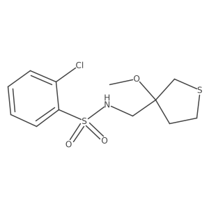 2-chloro-N-((3-methoxytetrahydrothiophen-3-yl)methyl)benzenesulfonamide结构式