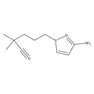 5-(3-Amino-1h-pyrazol-1-yl)-2,2-dimethylpentanenitrile Structure