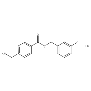 Cl.NCc1ccc(C(=O)NCc2cccc(F)c2)cc1结构式