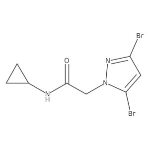 N-Cyclopropyl-2-(3,5-dibromo-1H-pyrazol-1-yl)acetamide结构式