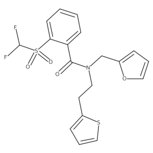 2-((difluoromethyl)sulfonyl)-N-(furan-2-ylmethyl)-N-(2-(thiophen-2-yl)ethyl)benzamide Structure