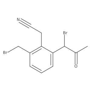 2-(1-Bromo-2-oxopropyl)-6-(bromomethyl)phenylacetonitrile Structure