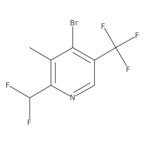 4-Bromo-2-(difluoromethyl)-3-methyl-5-(trifluoromethyl)pyridine结构式