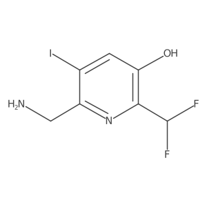 2-(Aminomethyl)-6-(difluoromethyl)-5-hydroxy-3-iodopyridine结构式