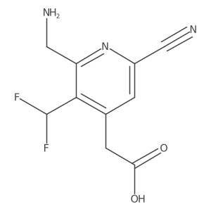 2-(Aminomethyl)-6-cyano-3-(difluoromethyl)pyridine-4-acetic acid结构式