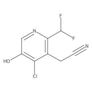2-(4-Chloro-2-(difluoromethyl)-5-hydroxypyridin-3-yl)acetonitrile Structure