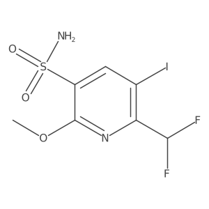 2-(Difluoromethyl)-3-iodo-6-methoxypyridine-5-sulfonamide Structure