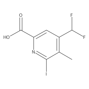 4-(Difluoromethyl)-6-iodo-5-methylpicolinic acid Structure