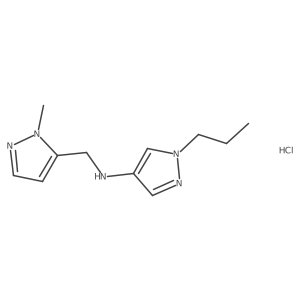 N-[(2-methylpyrazol-3-yl)methyl]-1-propylpyrazol-4-amine;hydrochloride Structure