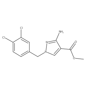 methyl 3-amino-1-(3,4-dichlorobenzyl)-1H-pyrazole-4-carboxylate结构式