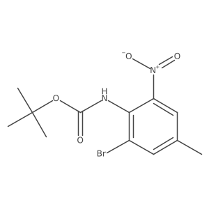 Tert-butyl (2-bromo-4-methyl-6-nitrophenyl)carbamate结构式