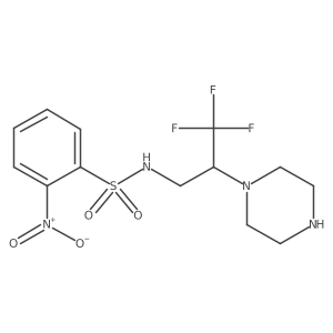 2-nitro-N-[3,3,3-trifluoro-2-(piperazin-1-yl)propyl]benzene-1-sulfonamide结构式