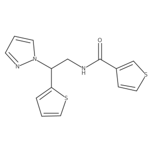 N-(2-(1H-pyrazol-1-yl)-2-(thiophen-2-yl)ethyl)thiophene-3-carboxamide结构式