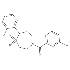 (3-Bromophenyl)(7-(2-fluorophenyl)-1,1-dioxido-1,4-thiazepan-4-yl)methanone Structure