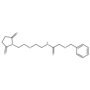 2-(benzylthio)-N-(2-(2-(2,5-dioxopyrrolidin-1-yl)ethoxy)ethyl)acetamide结构式