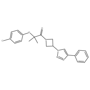 2-(4-chlorophenoxy)-2-methyl-1-(3-(4-phenyl-1H-1,2,3-triazol-1-yl)azetidin-1-yl)propan-1-one结构式