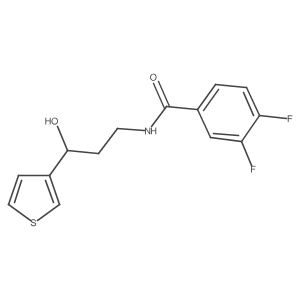 3,4-difluoro-N-(3-hydroxy-3-(thiophen-3-yl)propyl)benzamide结构式