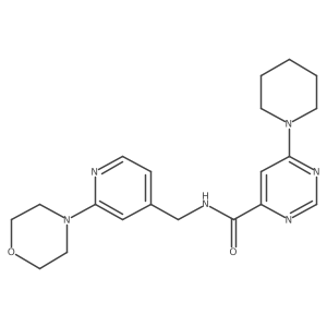 N-((2-morpholinopyridin-4-yl)methyl)-6-(piperidin-1-yl)pyrimidine-4-carboxamide结构式